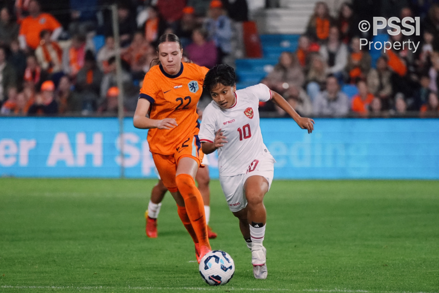 Timnas Putri Indonesia vs Timnas Belanda. (Foto/PSSI).