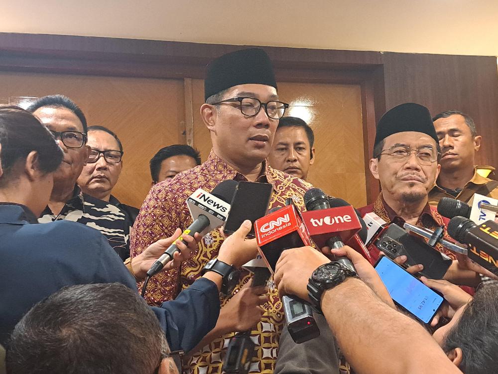 Cagub Jakarta nomor urut 1 Ridwan Kamil saat diwawancarai di Kota Tua, Jakarta Barat. (BeritaNasional/Lydia)