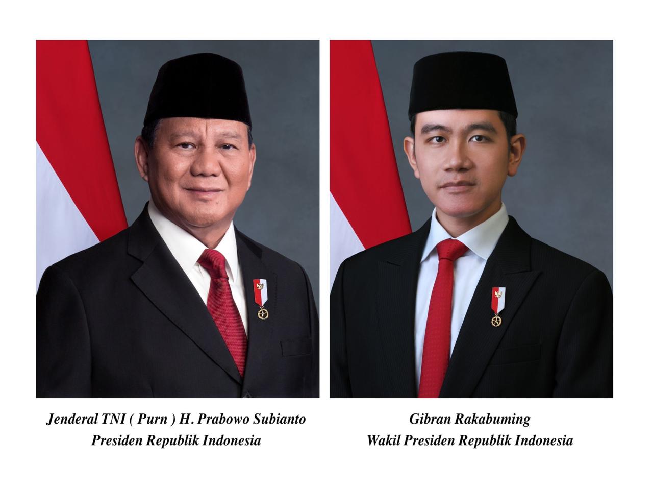 Prabowo Subianto dan Gibran Rakabuming Raka, Presiden dan Wakil Presiden Republik Indonesia periode 2024-2029. (Foto/Ist)