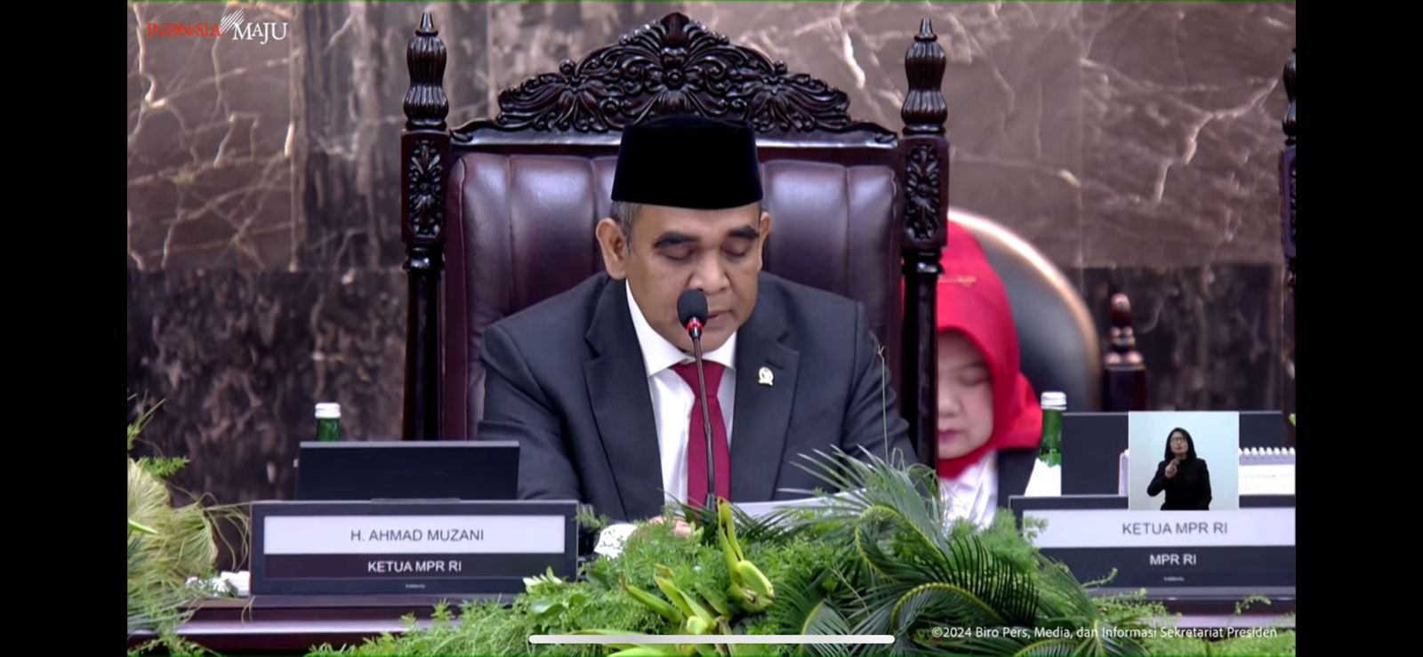 Ketua MPR RI Ahmad Muzani. (Foto/YouTube Sekretariat Presiden).