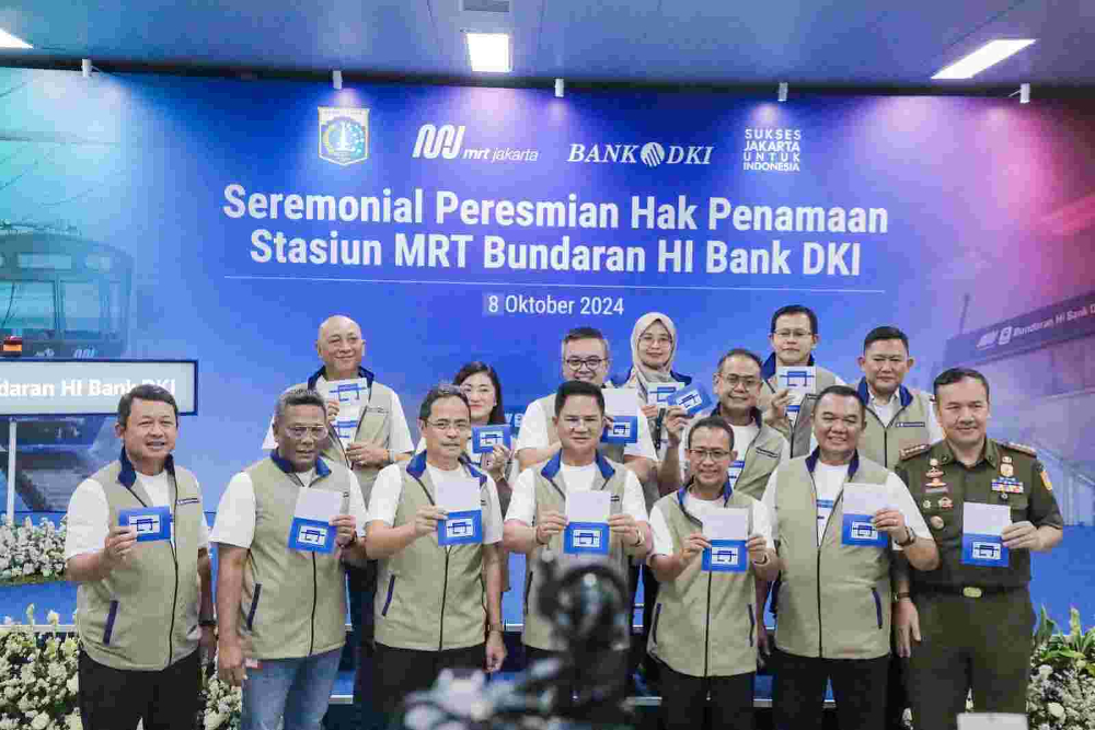 Seremonial peresmian hak penamaan Stasiun Bundaran HI Bank DKI. (Foto/Berita Jakarta)