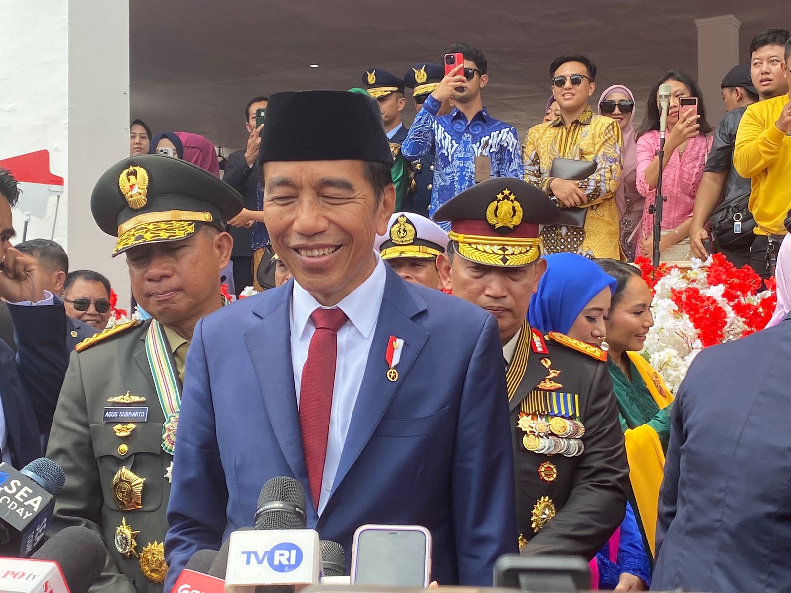 Presiden Joko Widodo (Jokowi) di HUT TNI. (BeritaNasional/Oke Atmaja).