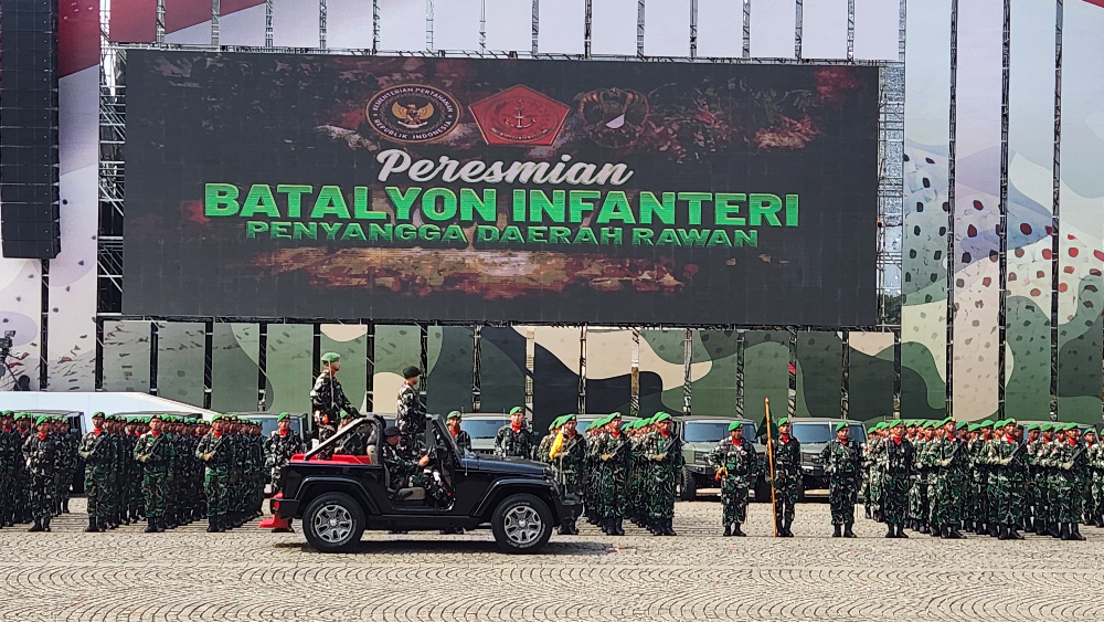 Peresmian Batalyon Infanteri penyangga daerah rawan di Papua. (BeritaNasional/Bachtiarudin)