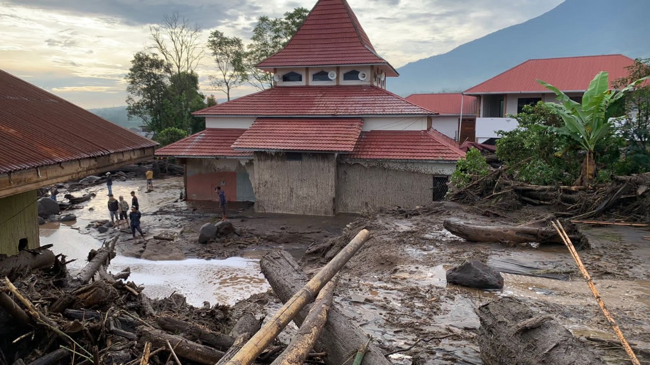 Lokasi banjir bandang lahar dingin. (Foto/BNPB)