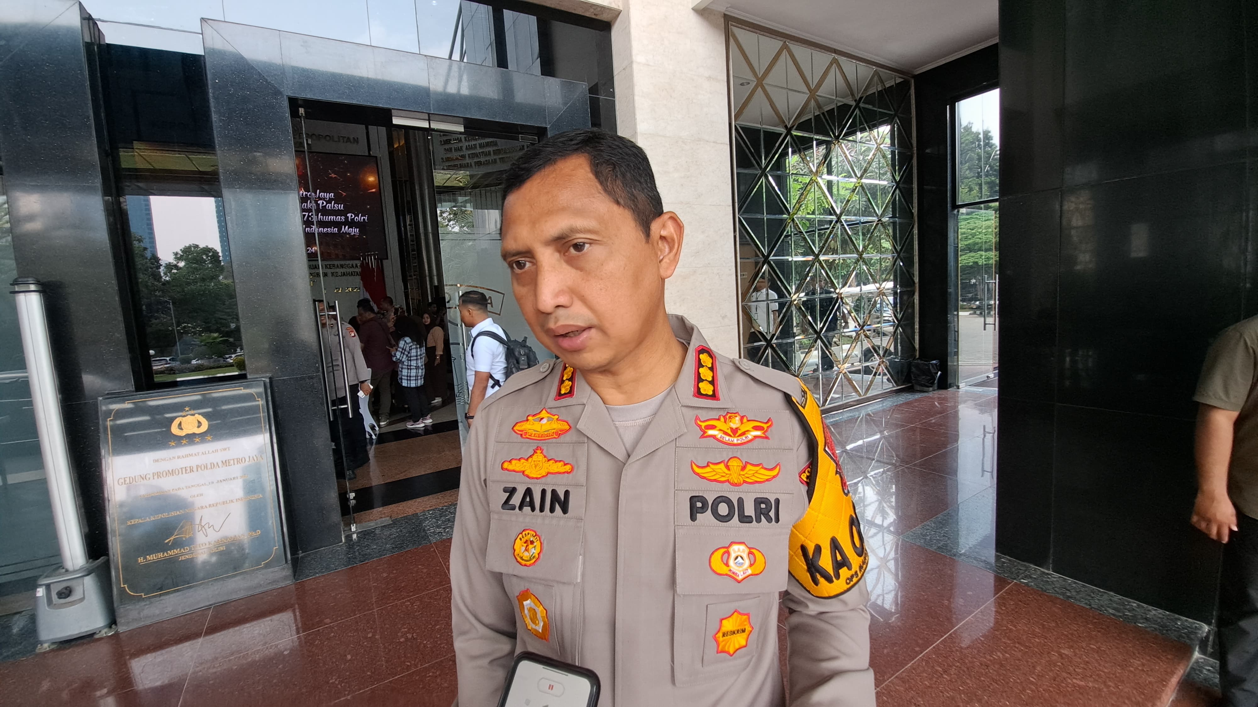 Kapolres Metro Tangerang Kota Kombes Pol Zain Dwi Nugroho saat doorstop di Mapolda Metro Jaya (Foto/Istimewa)