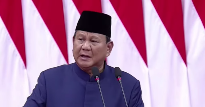 Presiden Indonesia periode 2024-2029, Prabowo Subianto. (BeritaNasional/Tangkapan Layar)