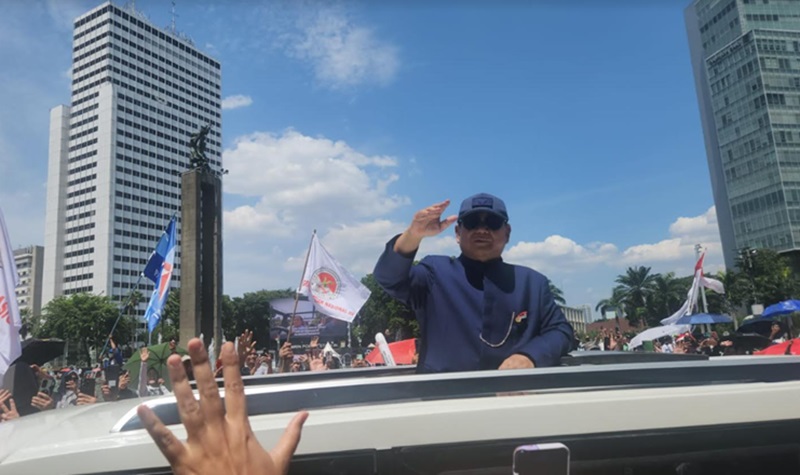 Prabowo menyapa rakyat (Beritanasional/Bachtiar)