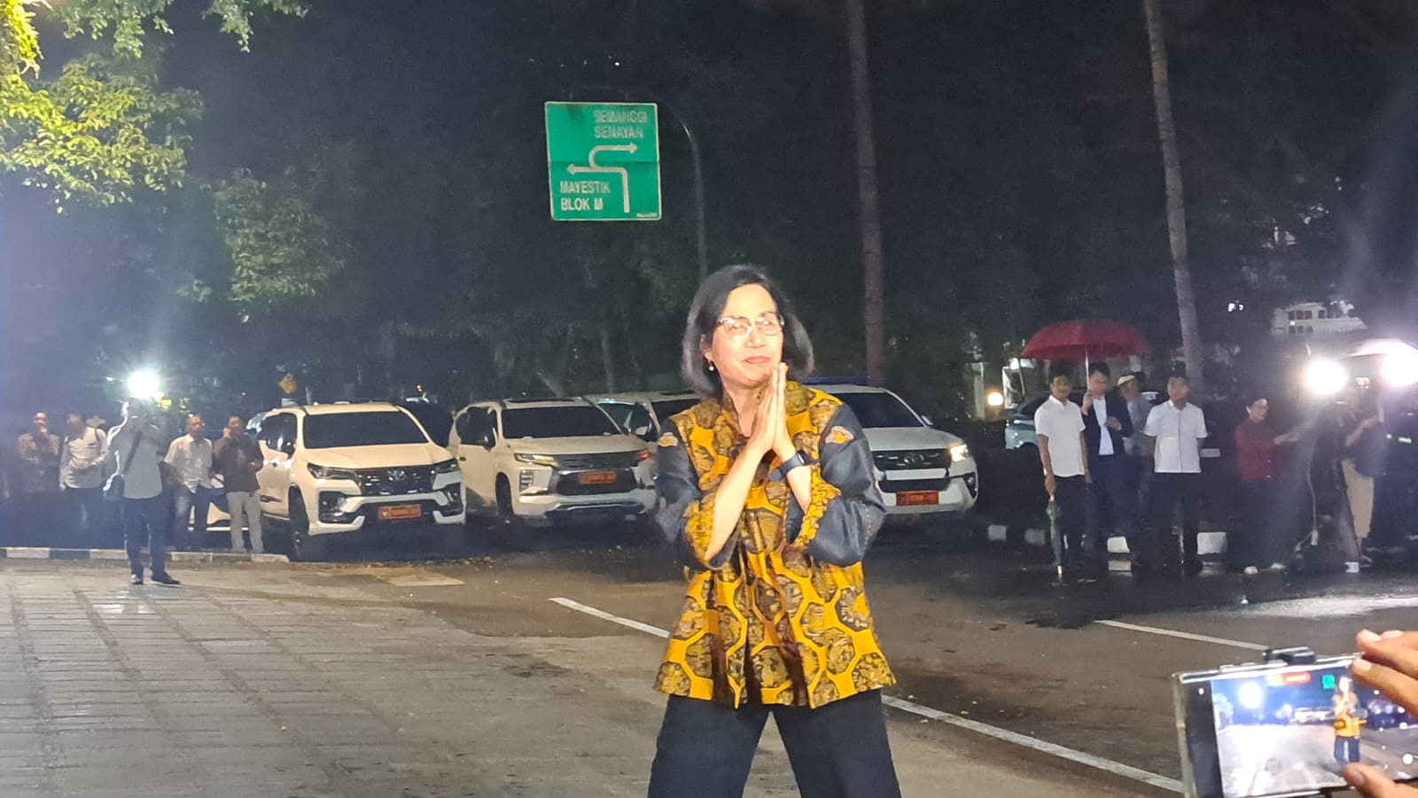 Sri Mulyani saat bertemu Prabowo di Kertanegara. (BeritaNasional/Lydia)