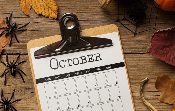 Ilustrasi kalender bulan Oktober. (Foto/freepik)