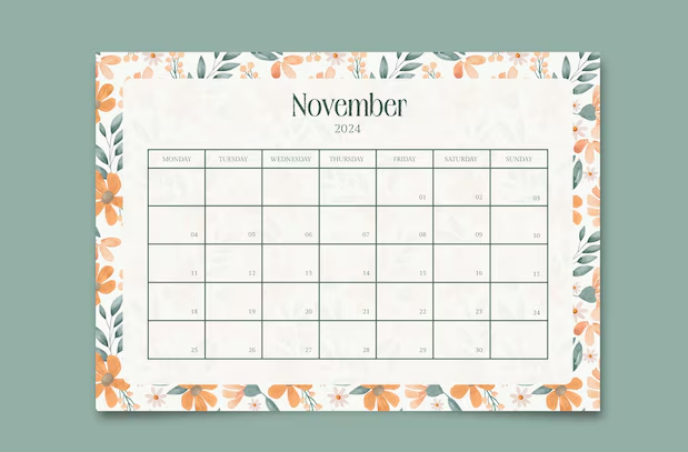 Kalender November 2024. (Fot0/Freepik)