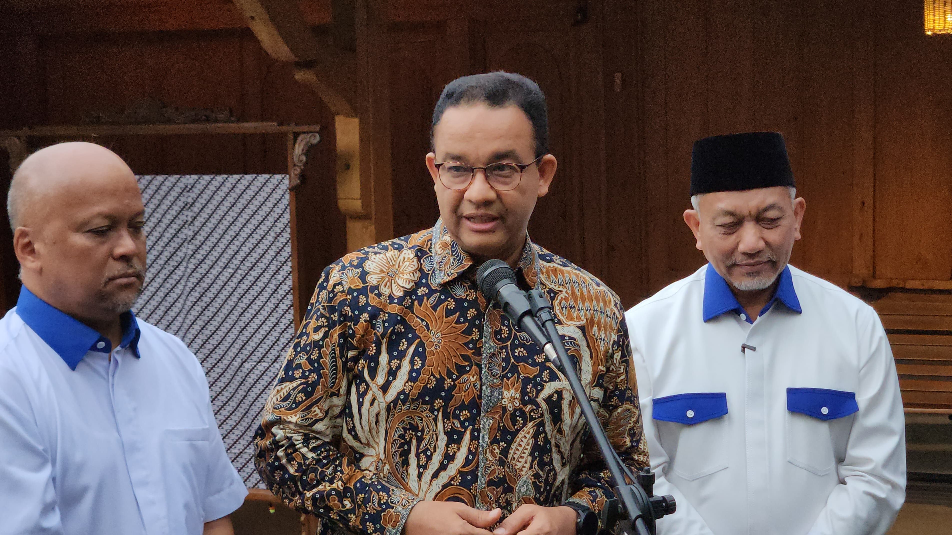 calon gubernur dan wakil gubernur Jawa Barat Ahmad Syaikhu dan Ilham Habibie mengunjungi Anies Baswedan. (BeritaNasional/Panji)