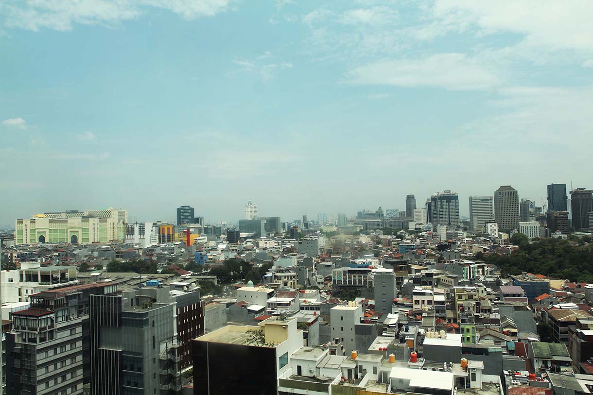 Situasi langit di wilayah Jakarta. (BeritaNasional/Oke Atmaja).