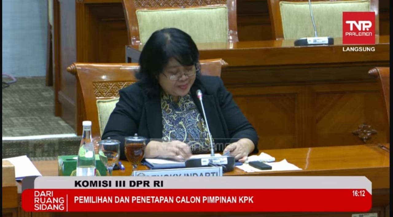 Calon pimpinan (capim) Komisi Pemberantasan Korupsi (KPK) Poengky Indarti. (Foto/YouTube Komisi III DPR).