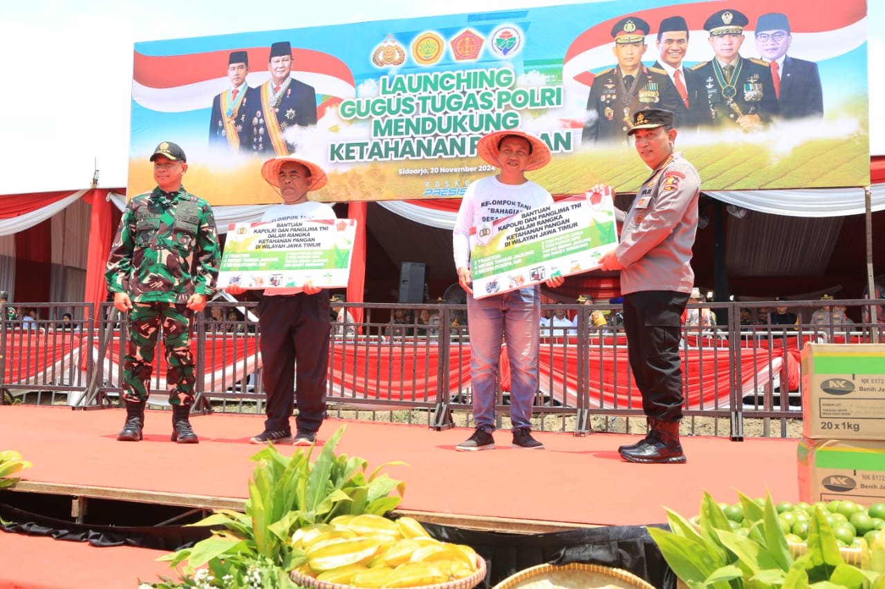 Kapolri bersama Panglima TNI resmikan gugus tugas polri untuk ketahanan pangan. (Foto/Ist)