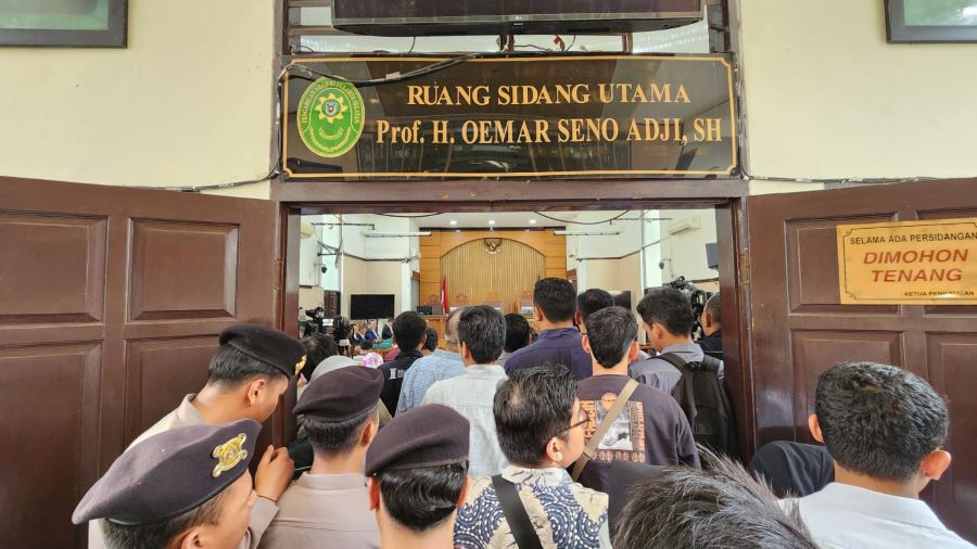 Suasana putusan sidang praperadilan Tom Lembong di Pengadilan Negeri Jakarta Selatan. (Foto/Panji Septo)