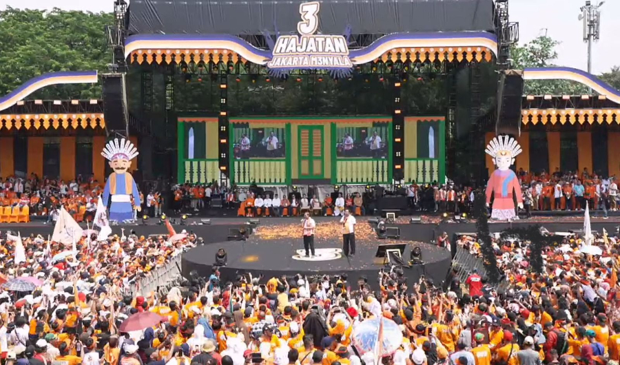 Suasana kampanye akbar Pramono-Rano. (BeritaNasional/Ahda Bayhaqi)