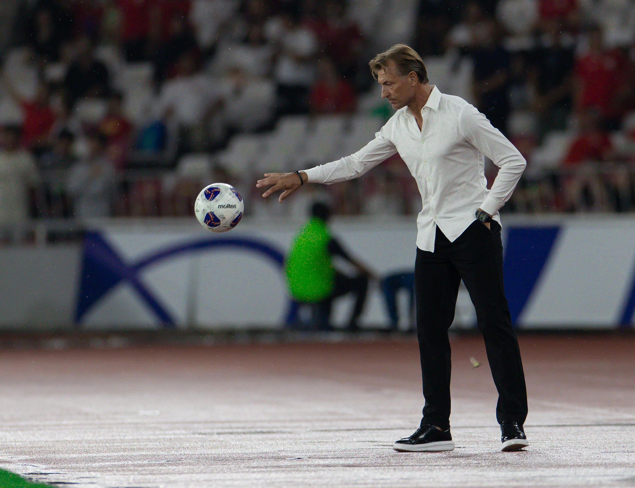 Pelatih Timnas Arab Saudi, Herve Renard. (Foto/X/@SaudiNT_EN).