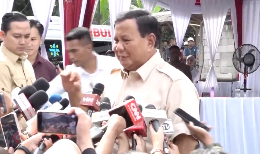 Presiden Prabowo usai mencoblos di Pilkada 2024. (BeritaNasional TV/Galuh).