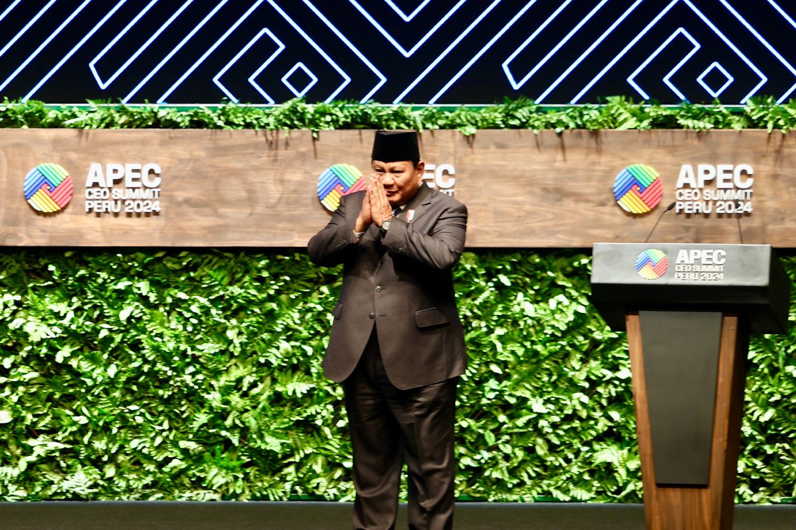 Presiden RI Prabowo Subianto di forum APEC CEO Summit 2024. (Foto/Tim Prabowo).