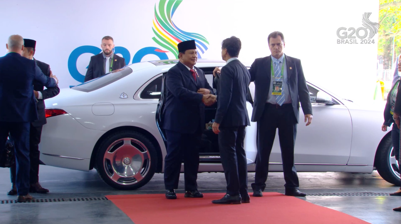 Momen Prabowo tiba di KTT G20 Brasil. (Foto/Tim Prabowo)