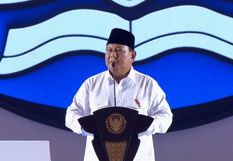 Prabowo saat menghadiri peringatan Hari Guru Nasional. (Foto/YouTube Sekretariat Presiden).