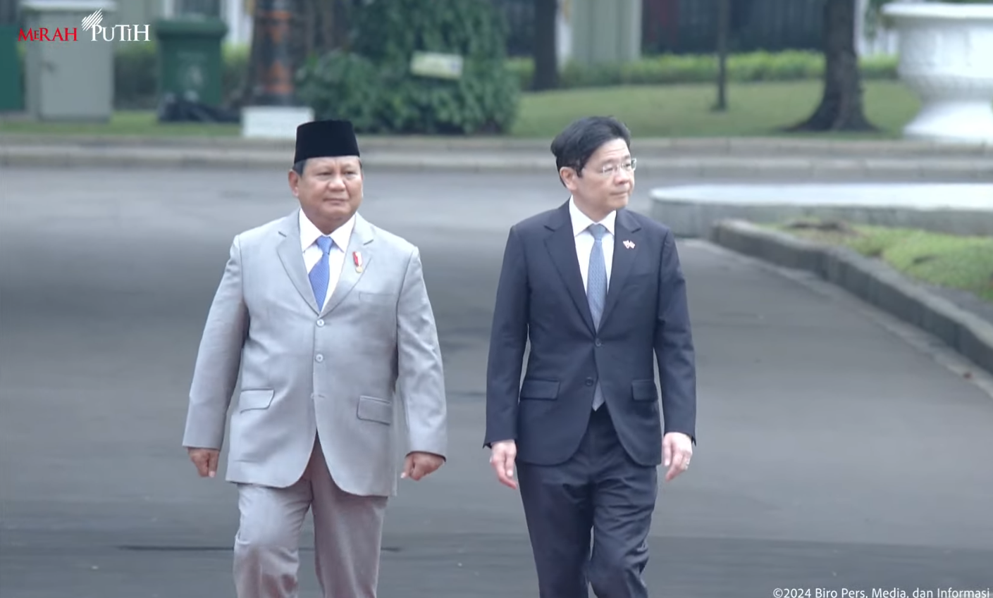 Prabowo Terima Kunjungan PM Singapura Lawrence Wong. (Foto/YouTube Sekretariat Presiden).