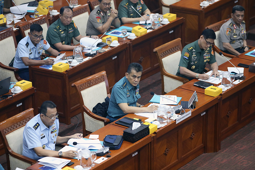 Dewan Ketahanan Nasional (Wantannas) hadiri rapat dengar pendapat bersama komisi I DPR. (BeritaNasional/Elvis Sendouw)