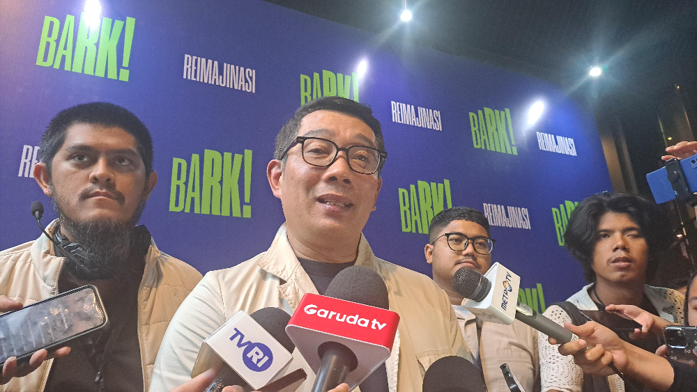 Cagub Jakarta nomor urut 1 Ridwan Kamil saat diwawancarai. (BeritaNasional/Lydia)