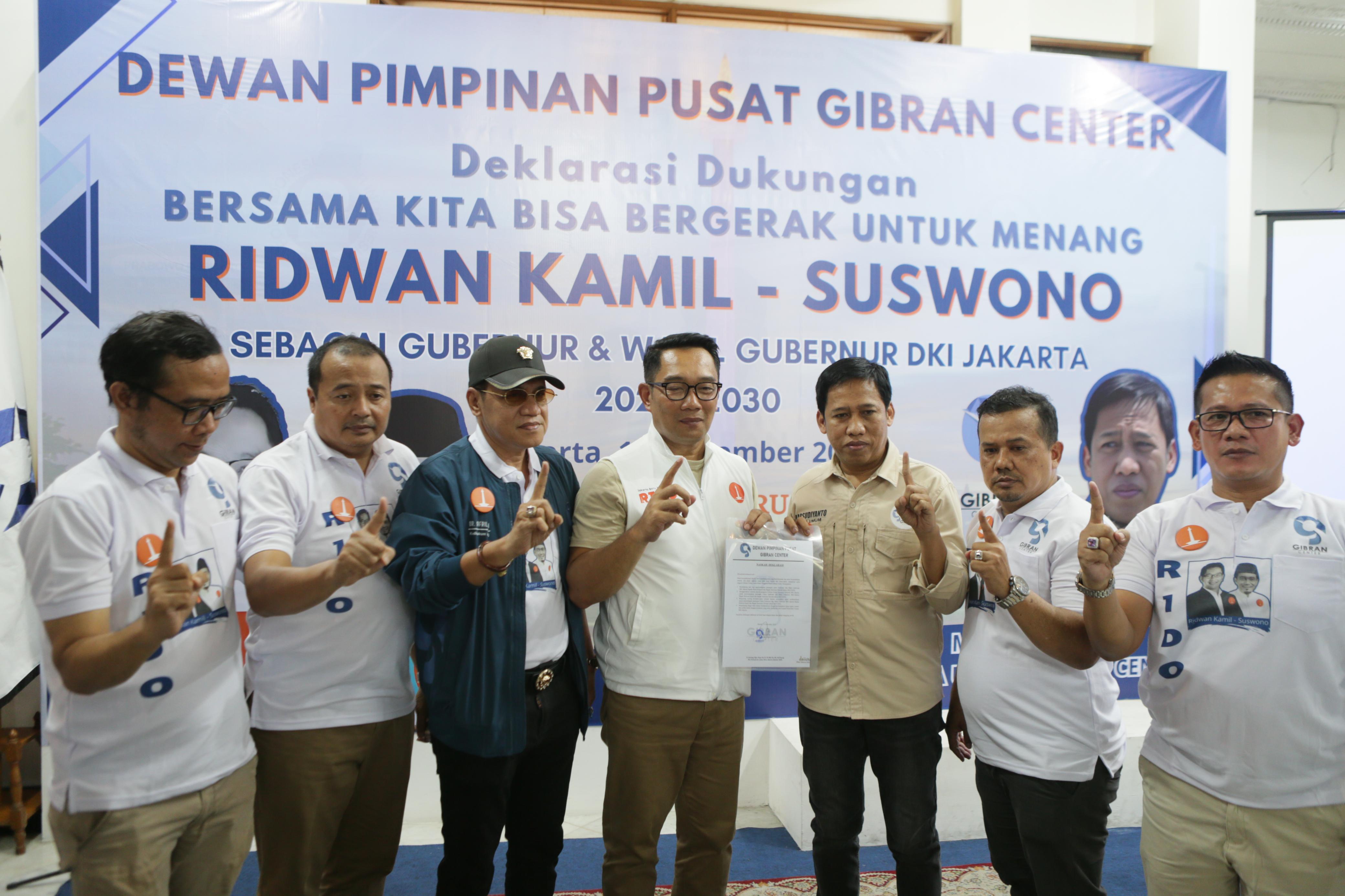 Ridwan Kamil-Suswono Dapat Dukungan dari Relawan Gibran Center untuk Pilgub 2024. (Foto/Tim RK-Suswono).