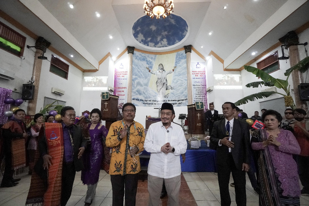 Cawagub nomor urut 1 Suswono saat menghadiri Pesta Gotilon pada Minggu (10/11/2024). (Foto/Tim Ridwan Kamil-Suswono)