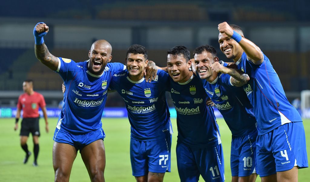 Para pemain Persib Bandung saat berselebrasi merayakan gol. (Foto/persib.co.id)