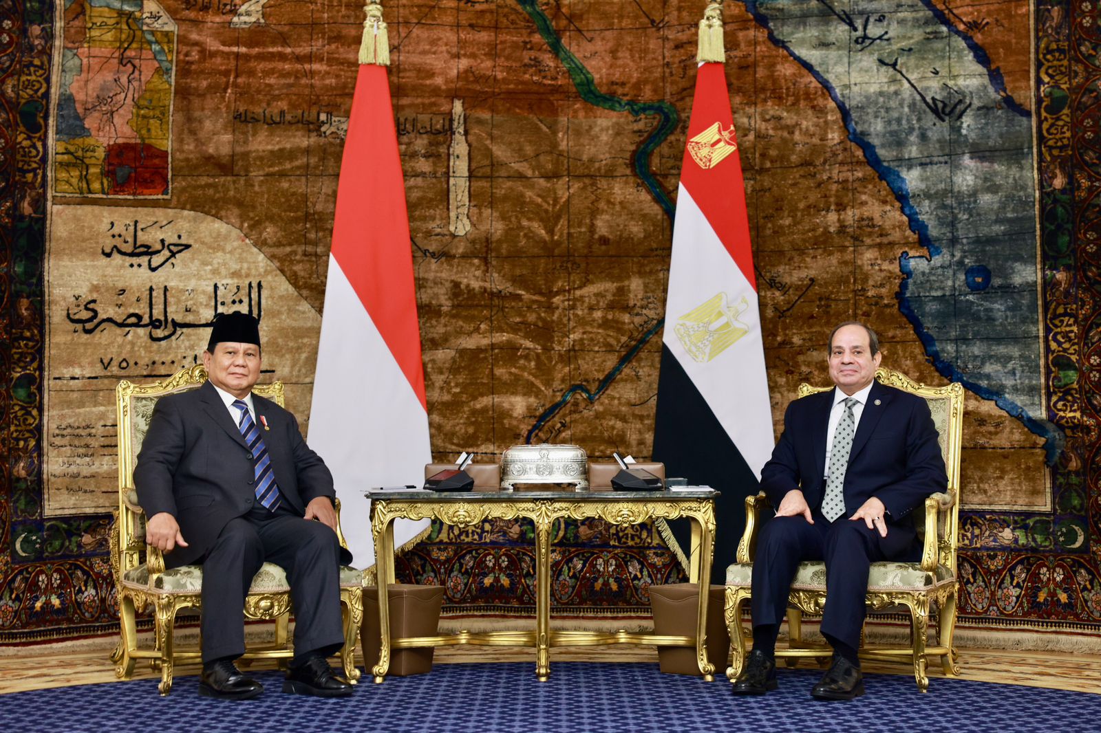 Presiden RI Prabowo Subianto saat pertemuan bilateral dengan Presiden Republik Arab Mesir Abdel Fattah El-Sisi. (Foto/Tim Prabowo).