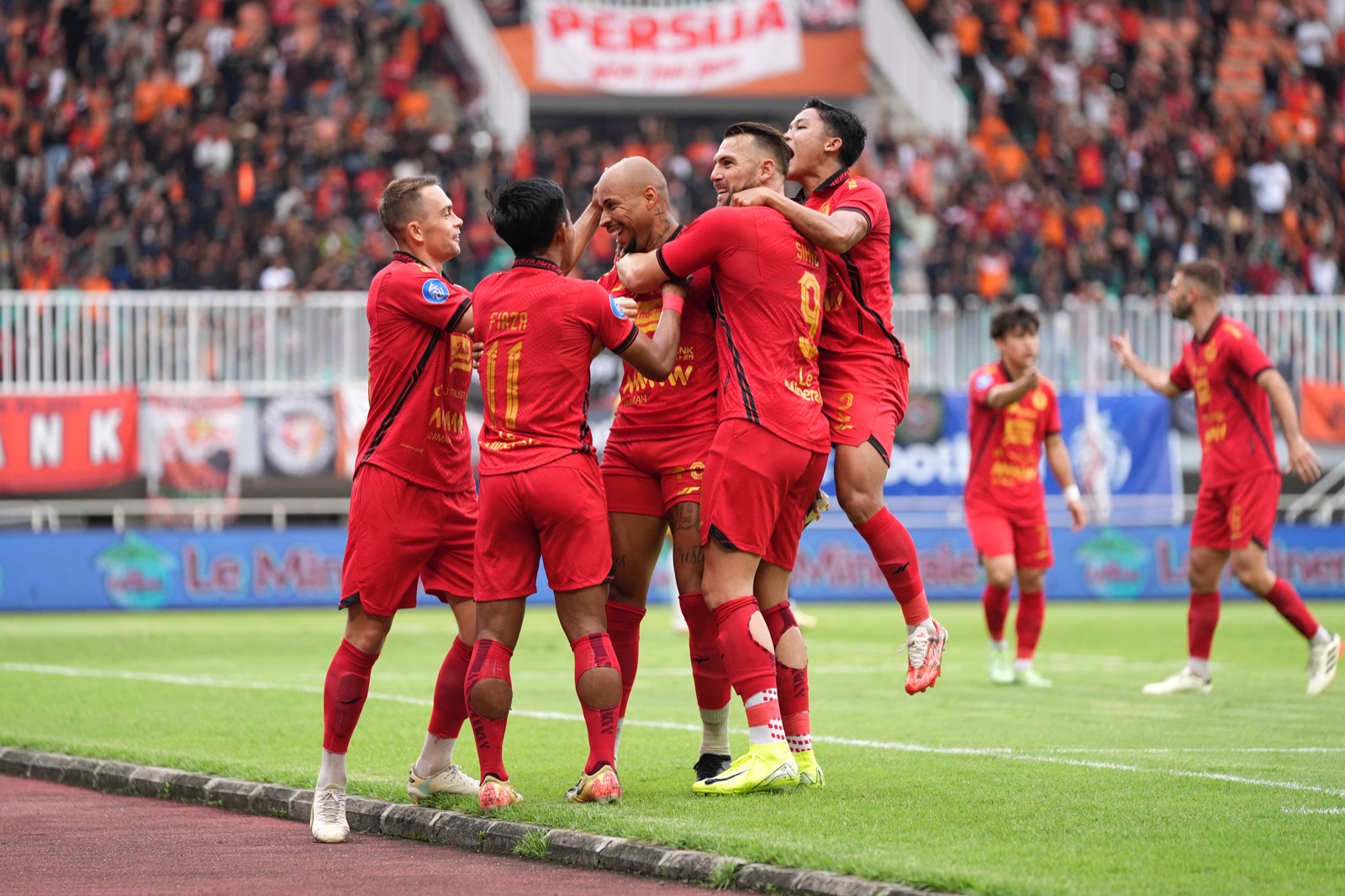 Selebrasi gol pemain Persija saat menghadapi Persik. (Foto/Persija.id).