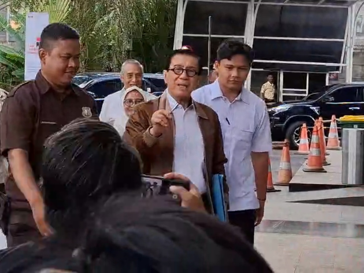 Mantan Menteri Hukum dan Hak Asasi Manusia (Menkumham) Yasonna Laoly sambangi KPK. (BeritaNasional/Panji).