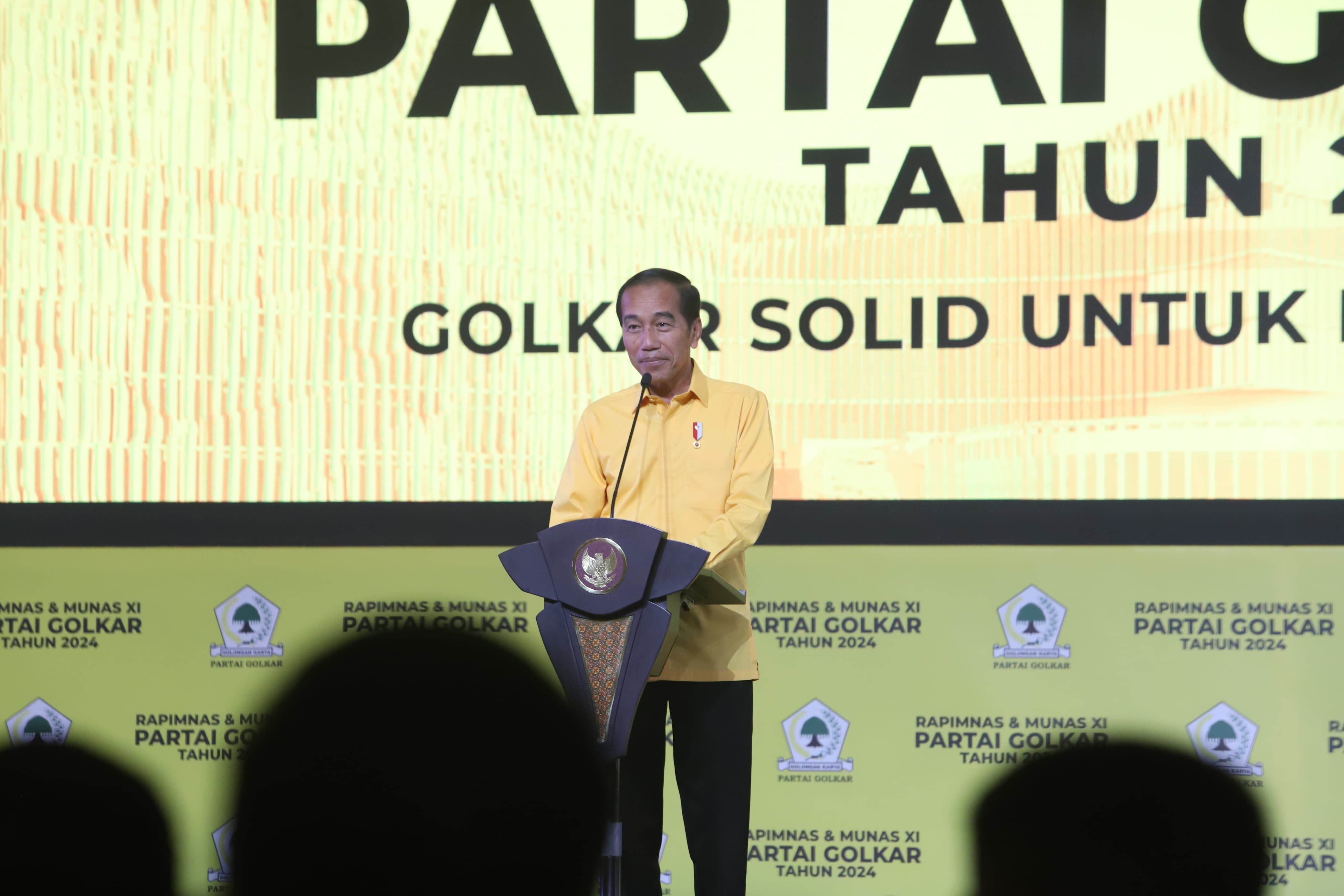 Presiden Ketujuh Jokowi saat menghadiri agenda Golkar beberapa waktu lalu. (BeritaNasional/Elvis Sendouw)