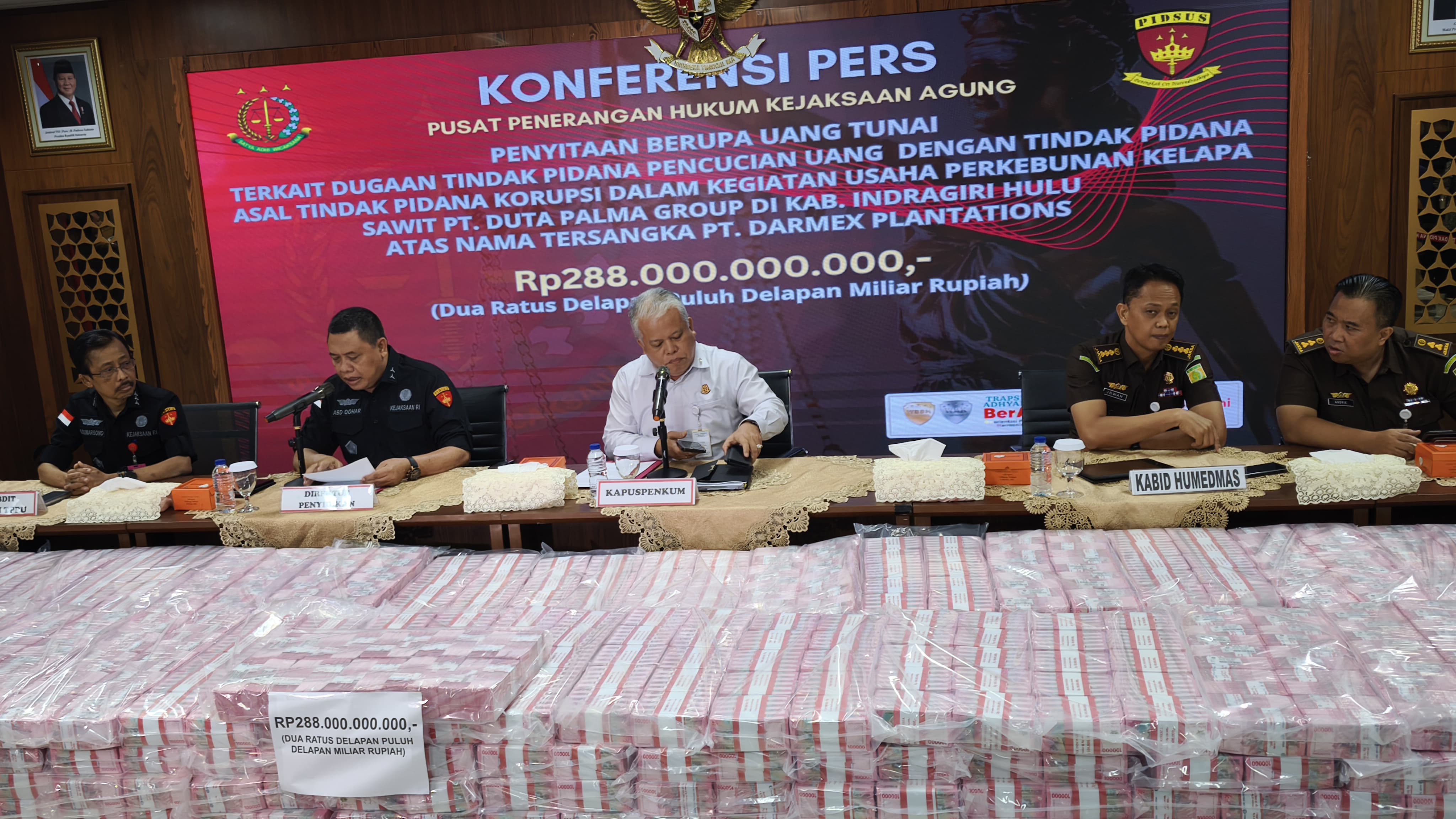 Kejagung Sita Uang Rp288 M Korupsi PT Duta Palma. (BeritaNasional/Bachtiar).