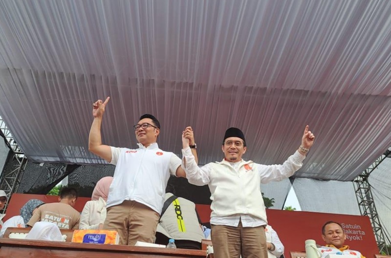 Paslon nomor urut 1 Pilgub Jakarta Ridwan Kamil-Suswono (Beritanasional/Lydia)