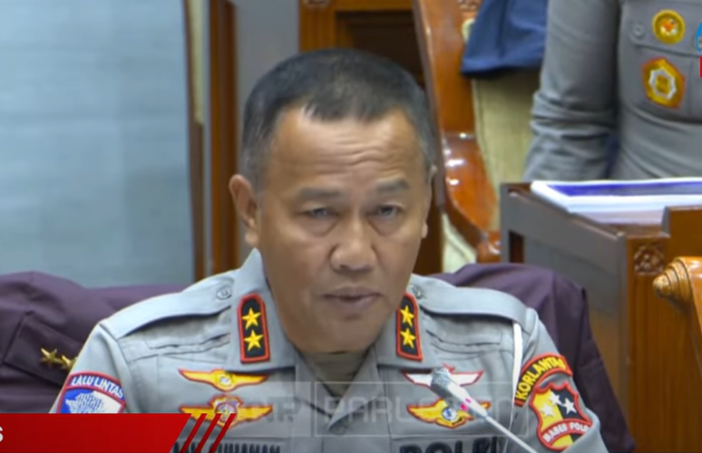 Kakorlantas Polri Irjen Aan Suhanan saat rapat Komisi III DPR RI, Jakarta, Rabu (4/12/2024). (Foto/YouTube/TV Parlemen)