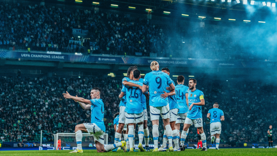 Pemain Manchester City saat merayakan gol. (Foto/mancity.com)