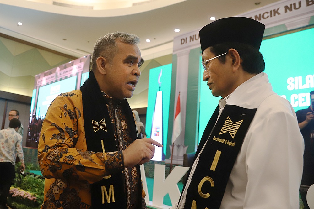 Ketua MPR RI Ahmad Muzani menghadiri Silaturahmi Kerja Nasional Ikatan Cendekiawan Muslim Se-Indonesia 2024 di Botani Square Bogor. (BeritaNasional/Elvis Sendouw)