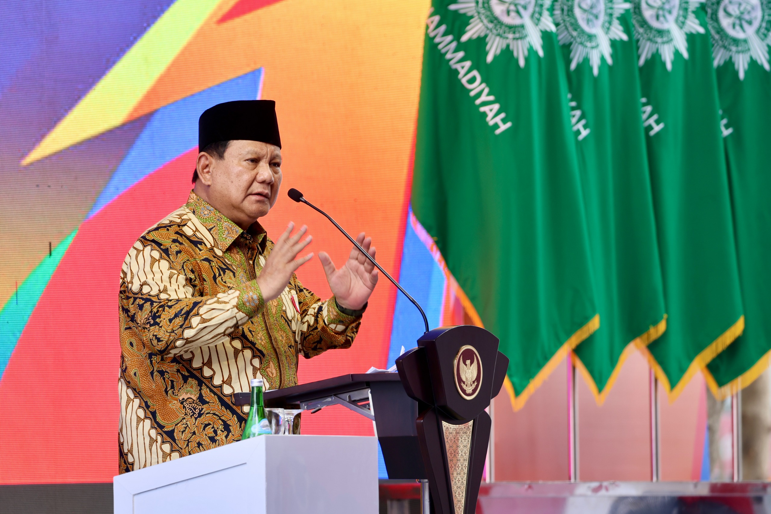 Presiden Prabowo Subianto saat Pembukaan Sidang Tanwir dan Resepsi Milad Muhammadiyah ke-112 di Kupang, NTT, Rabu (4/12). (Foto/Tim Media Prabowo)