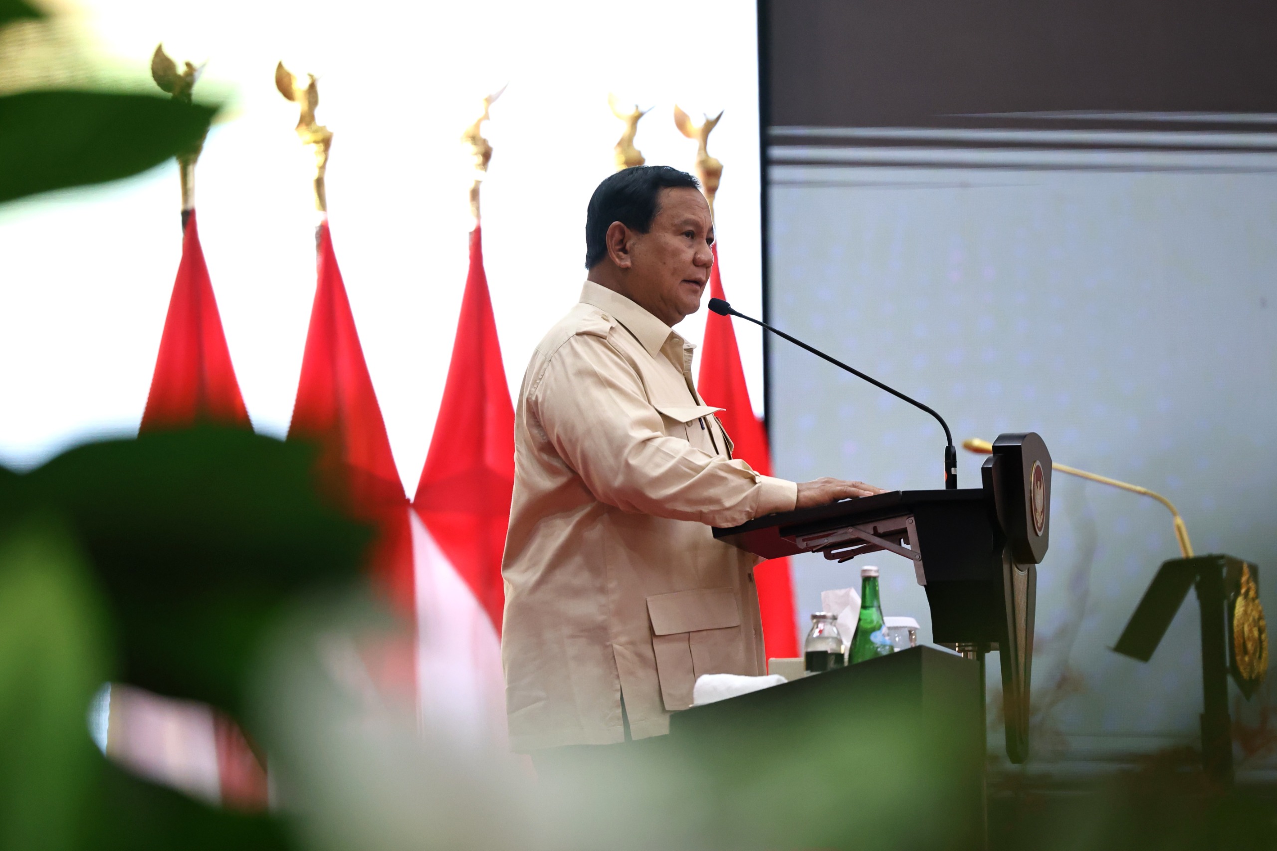 Presiden Prabowo Subianto saat menghadiri Apel Kasatwil 2024. (Foto/Tim Media Gerindra)