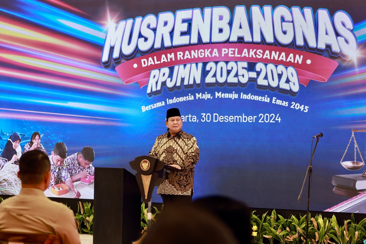 Presiden Prabowo pada acara Musrenbangnas RPJMN 2025-2029 di Bappenas. (Foto/Tim Prabowo).