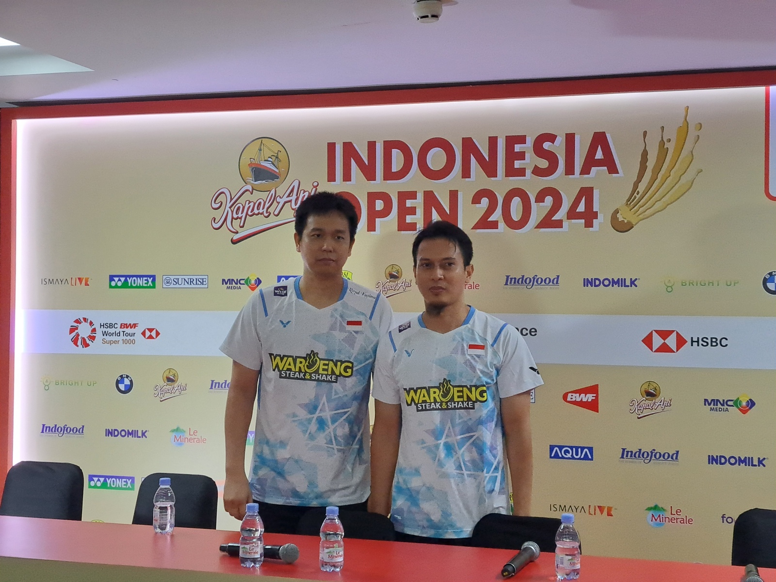 Pasangan ganda putra Indonesia Hendra Setiawan/Mohammad Ahsan. (BeritaNasional/Lydia)