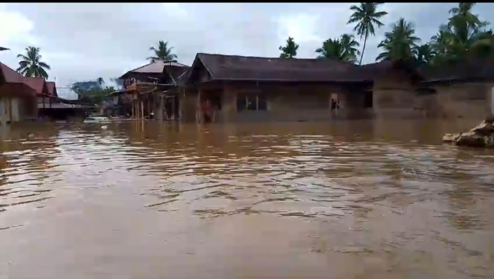 Kondisi banjir di Mandailing Natal (BeritaNasional/BNPB)