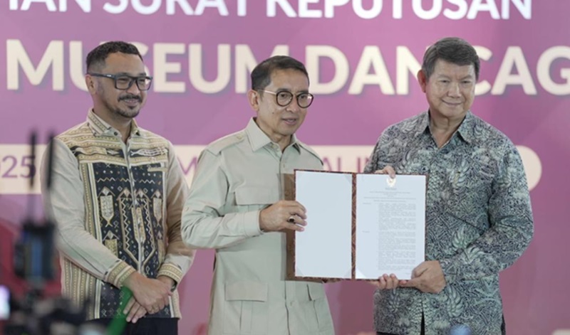 Menteri Kebudayaan Fadli Zon dan Hasjim Djojohadikusumo (Foto/Kemenbud)