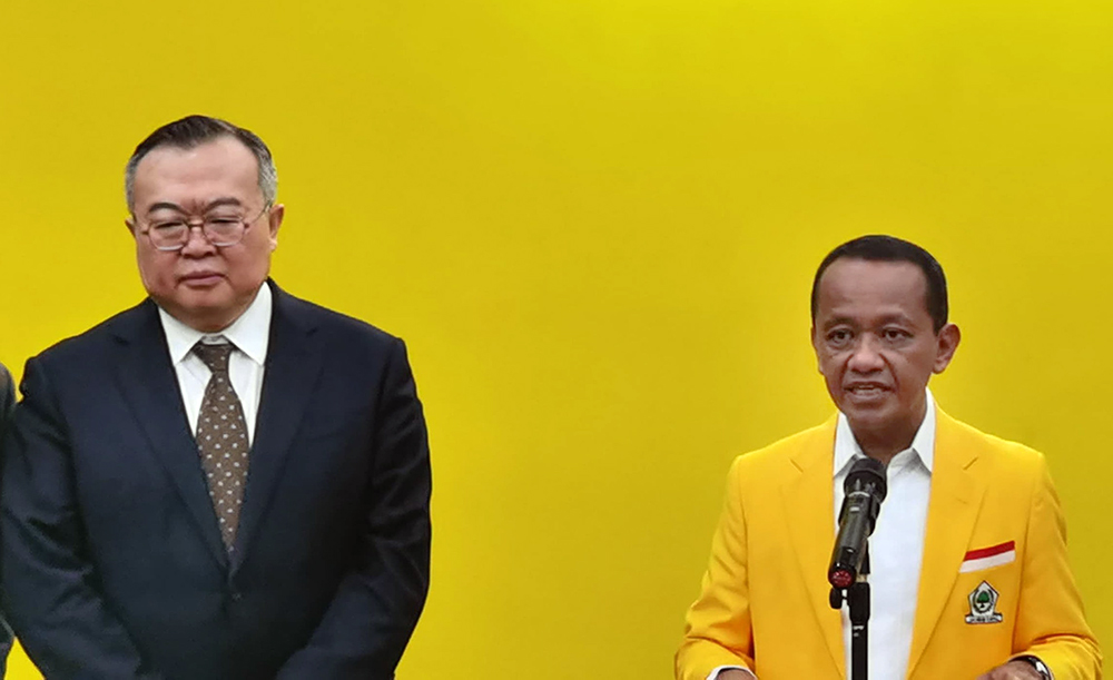 Ketum DPP Partai Golkar Bahlil Lahadalia menerima kunjungan delegasi pemerintahan China. (BeritaNasional/Elvis Sendouw)