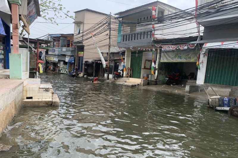 Ilustrasi banjir di Kota Jakarta. (BeritaNasional/Oke Atmaja)