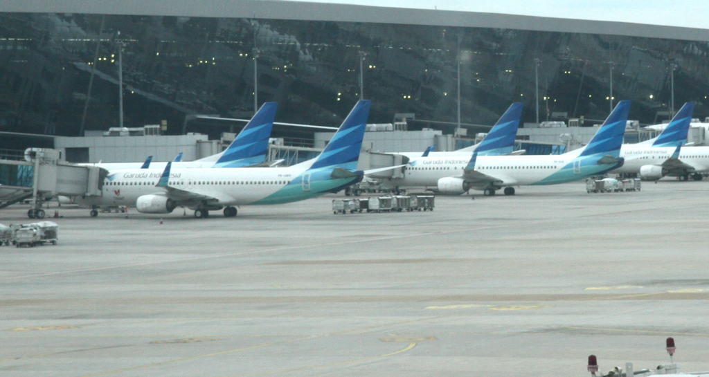 Pesawat Garuda Indonesia. (BeritaNasional/Oke Atmaja).