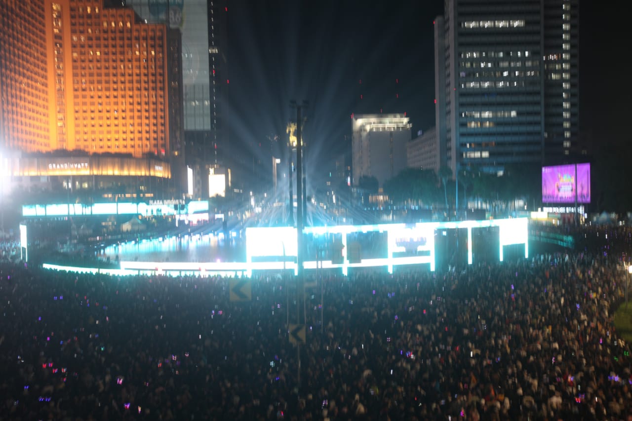 Suasana malam pergantian tahun di Jakarta (BeritaNasional/Oke Atmaja)